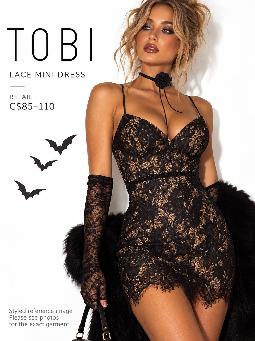 Black Lace Mini Dress Cutout Medium Romantic Vamp Whimsigoth Dark Feminine Nude